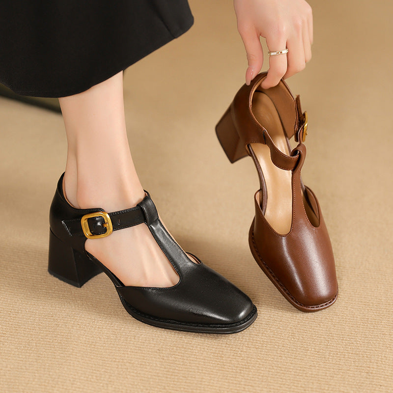 Maricel | T-trap Leather Pumps