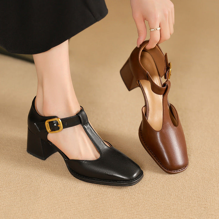 Maricel | T-trap Leather Pumps