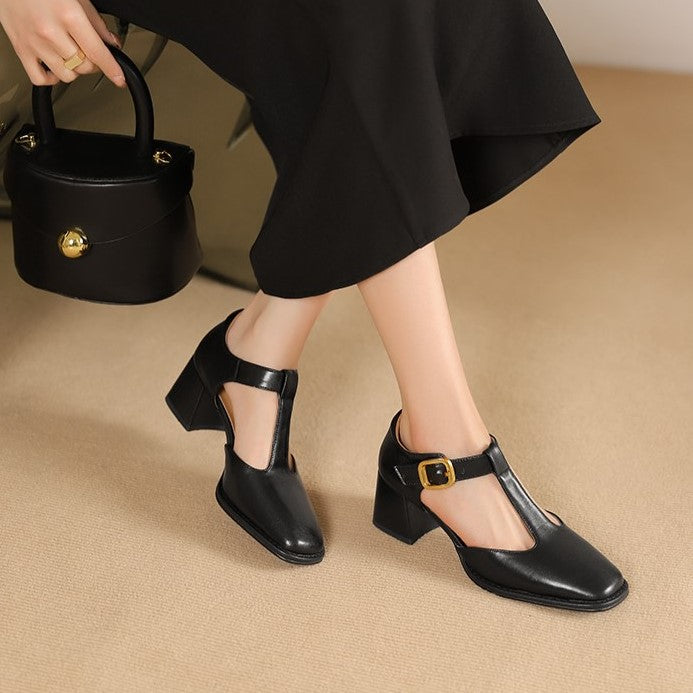 Maricel | T-trap Leather Pumps