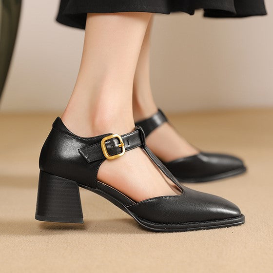 Maricel | T-trap Leather Pumps