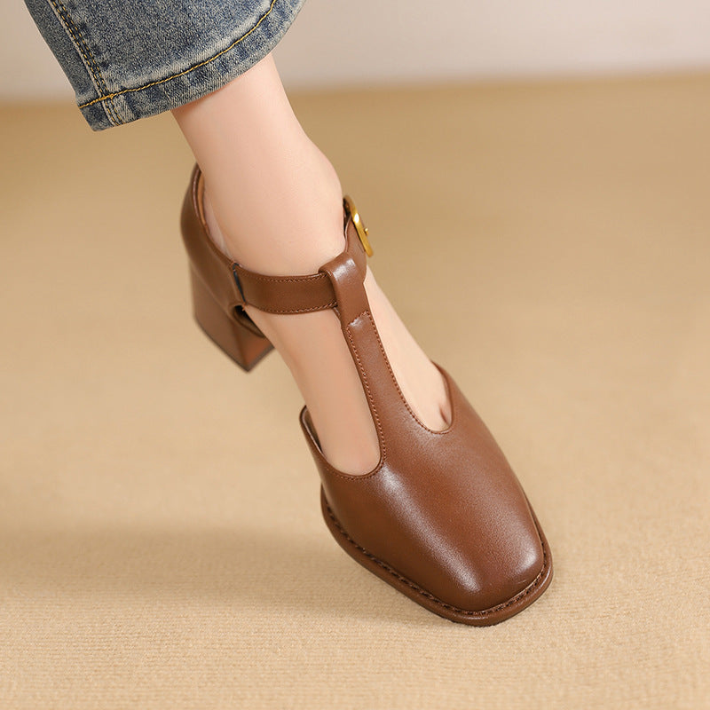 Maricel | T-trap Leather Pumps
