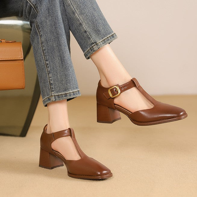 Maricel | T-trap Leather Pumps