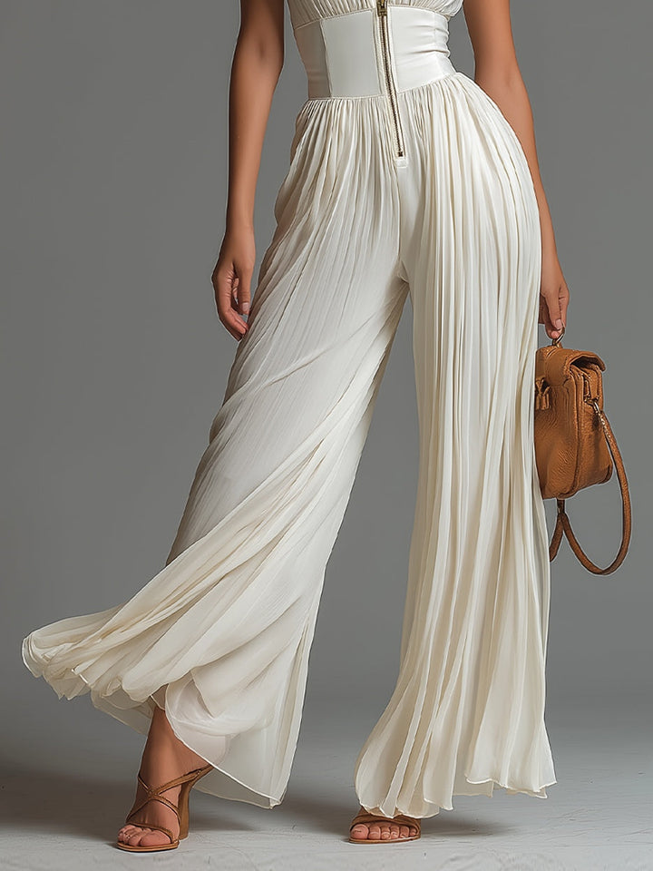 Mariella | Pleated Sleeveless Zip Jumpsuit