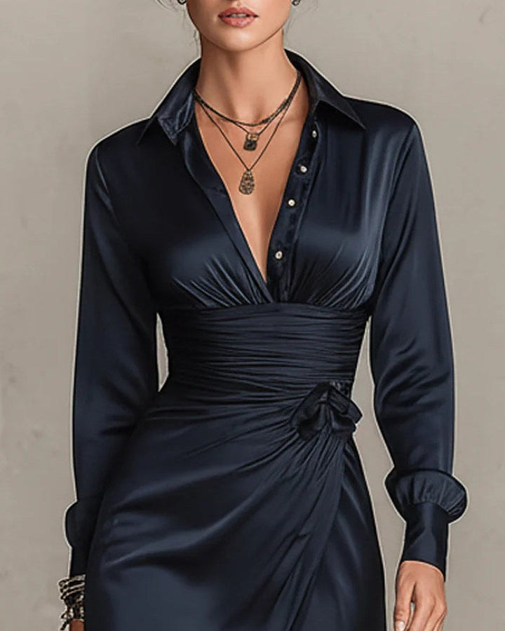 Marinella | Satin Mini Dress with Bow