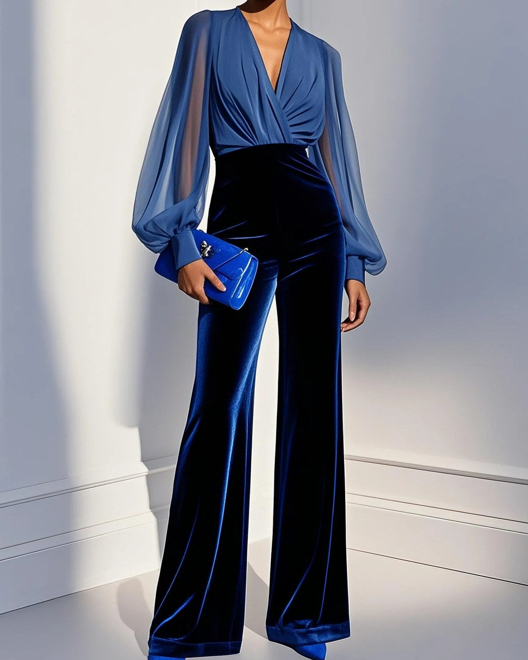 Matilde | Velvet V-Neck Jumpsuit