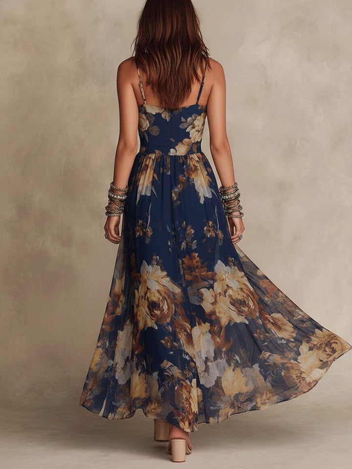 Melissa | Floral Chiffon Maxi Dress