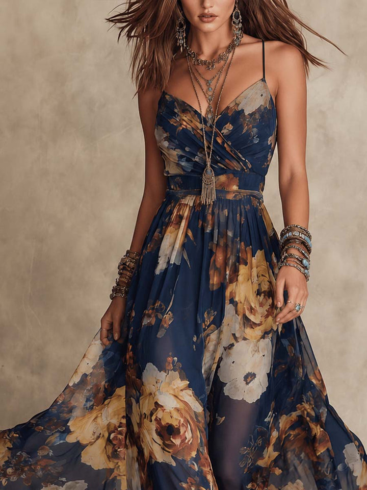Melissa | Floral Chiffon Maxi Dress