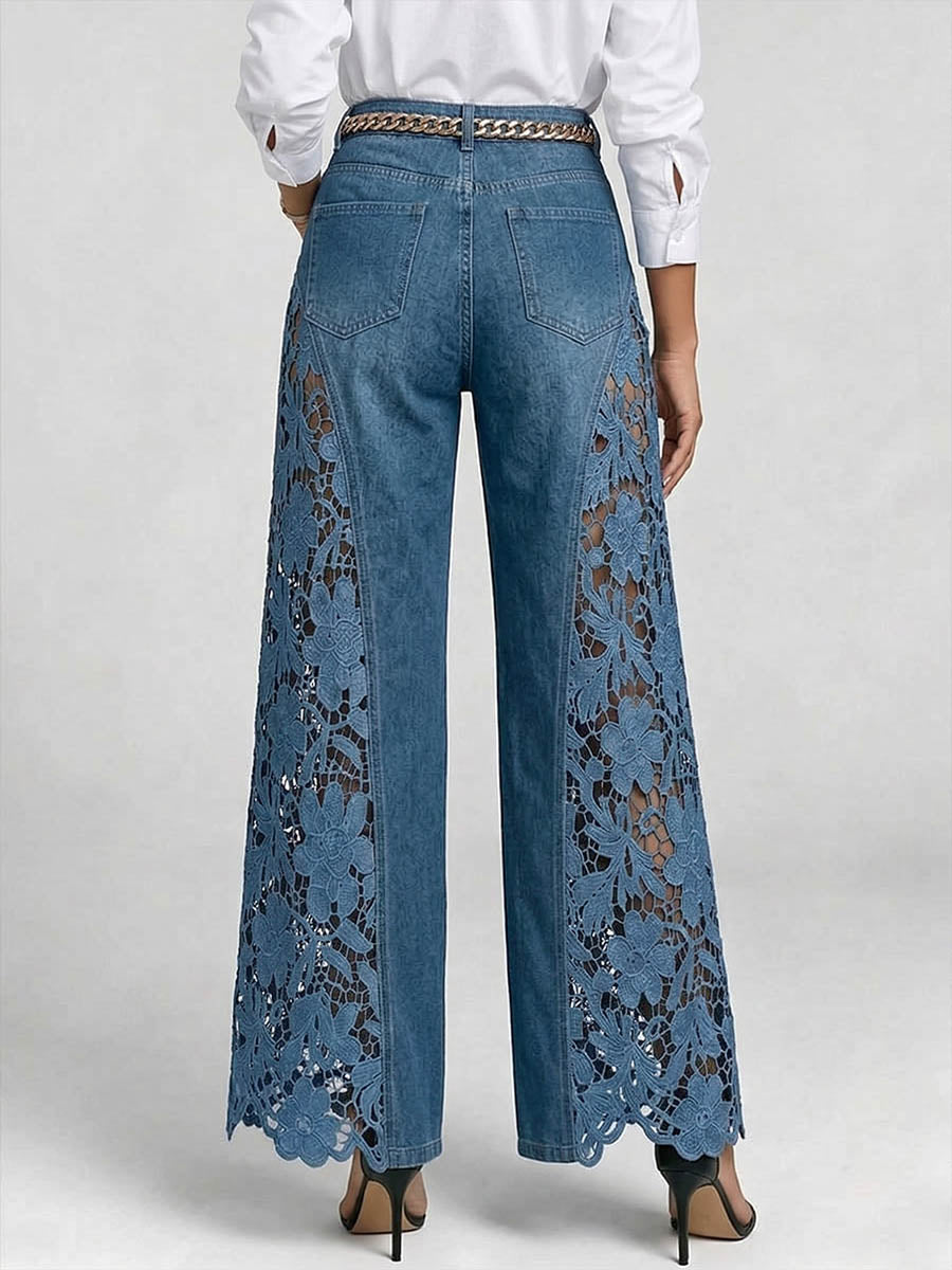 Michaela | Embroidered Wide-Leg Jeans