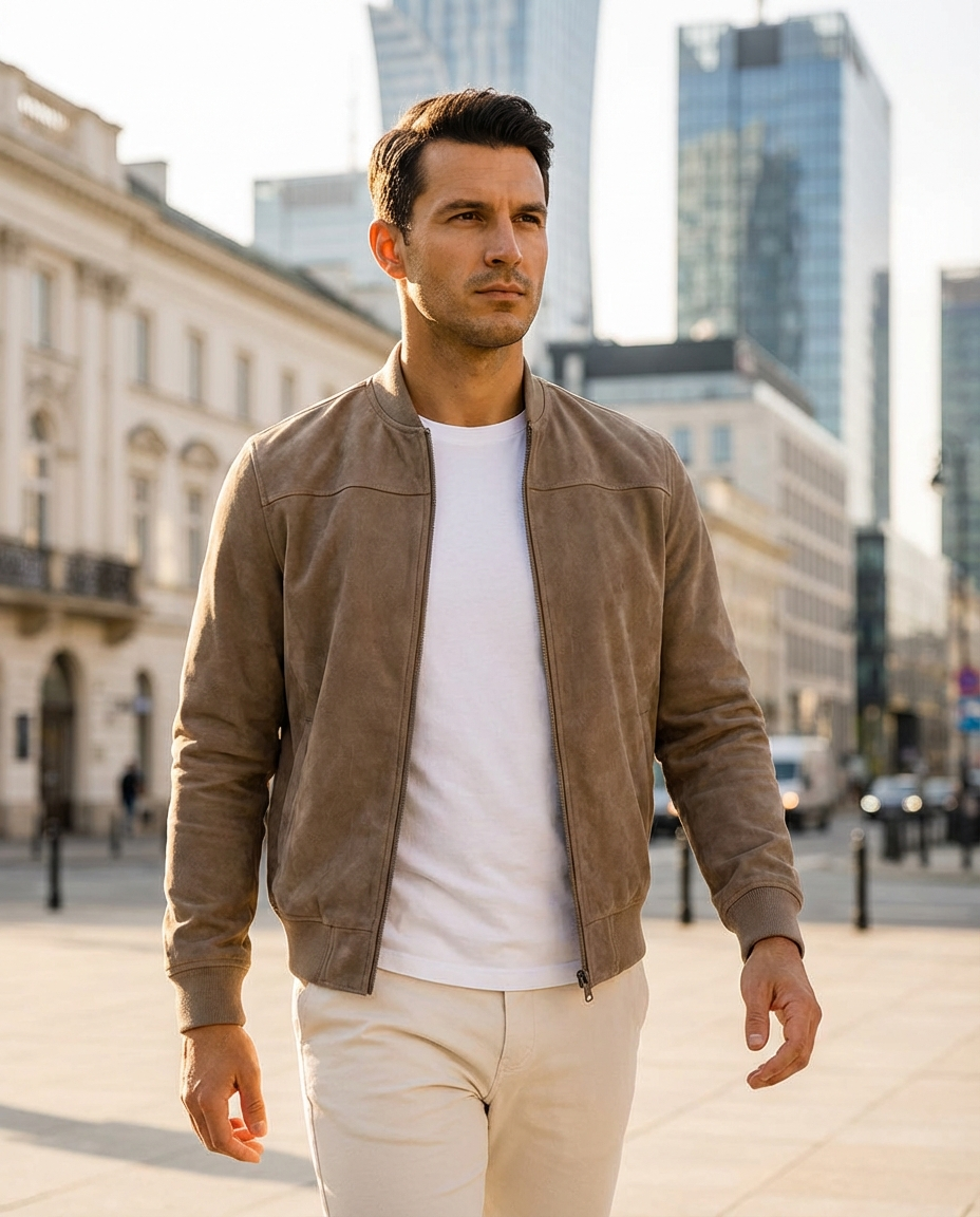 Mico | Suede Bomber Jacket