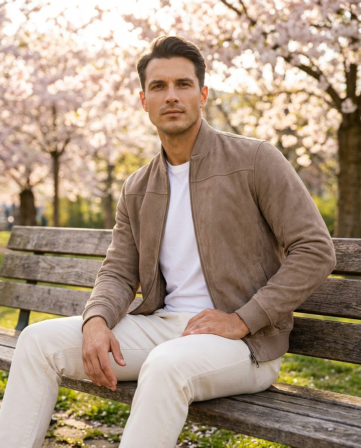 Mico | Suede Bomber Jacket