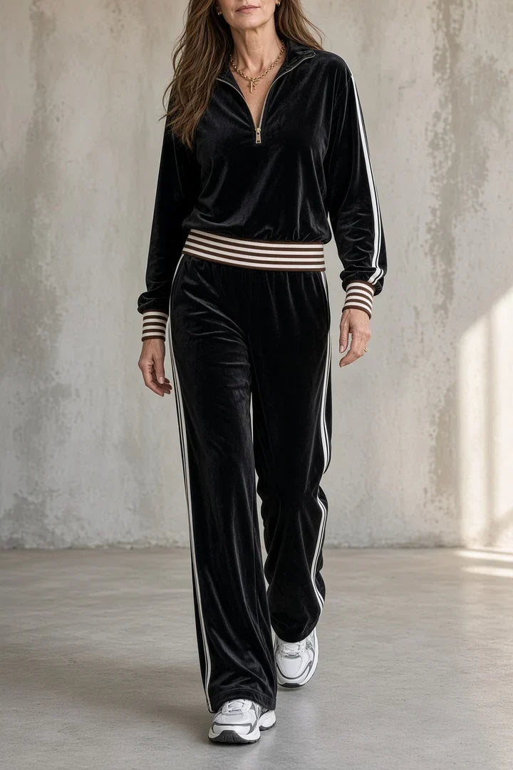 Mila | Velvet Half-Zip Set