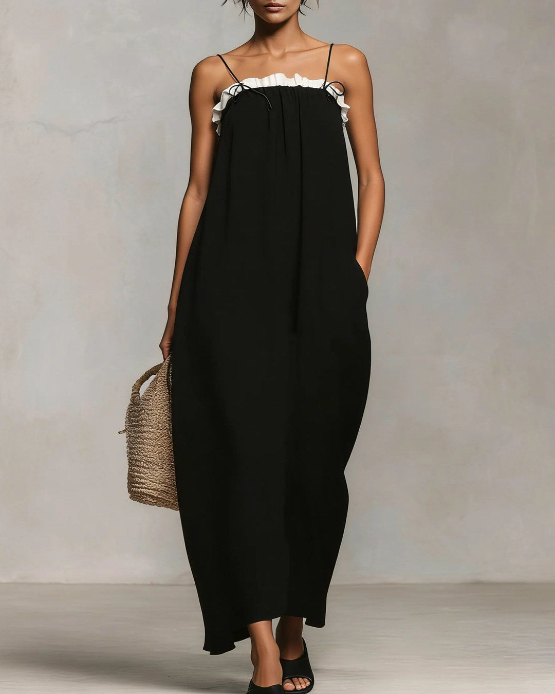 Mirta | Ruffle-Trim Maxi Dress