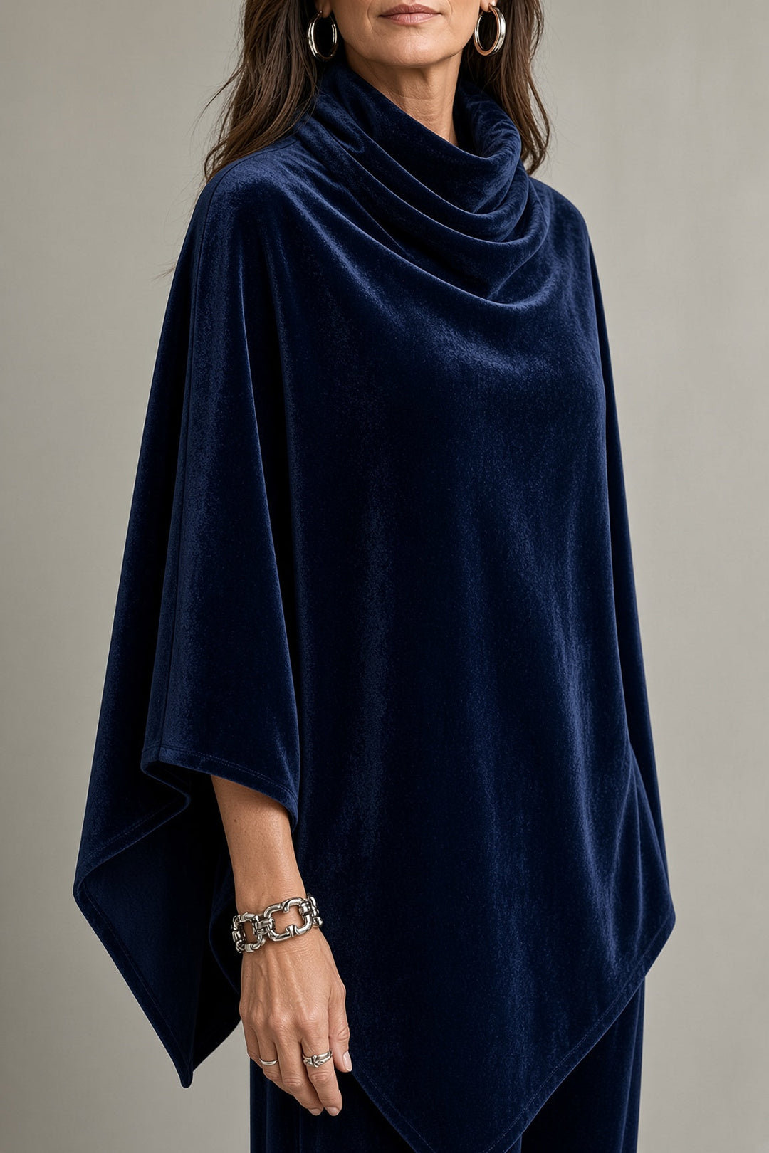 Monica | Velvet Poncho Set