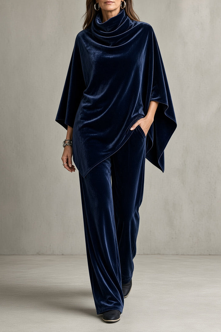 Monica | Velvet Poncho Set