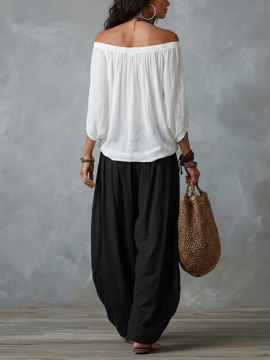 Morgane | Off-Shoulder Trouser Set