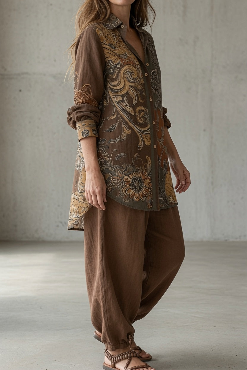 Natalie | Printed Shirt & Trouser Set