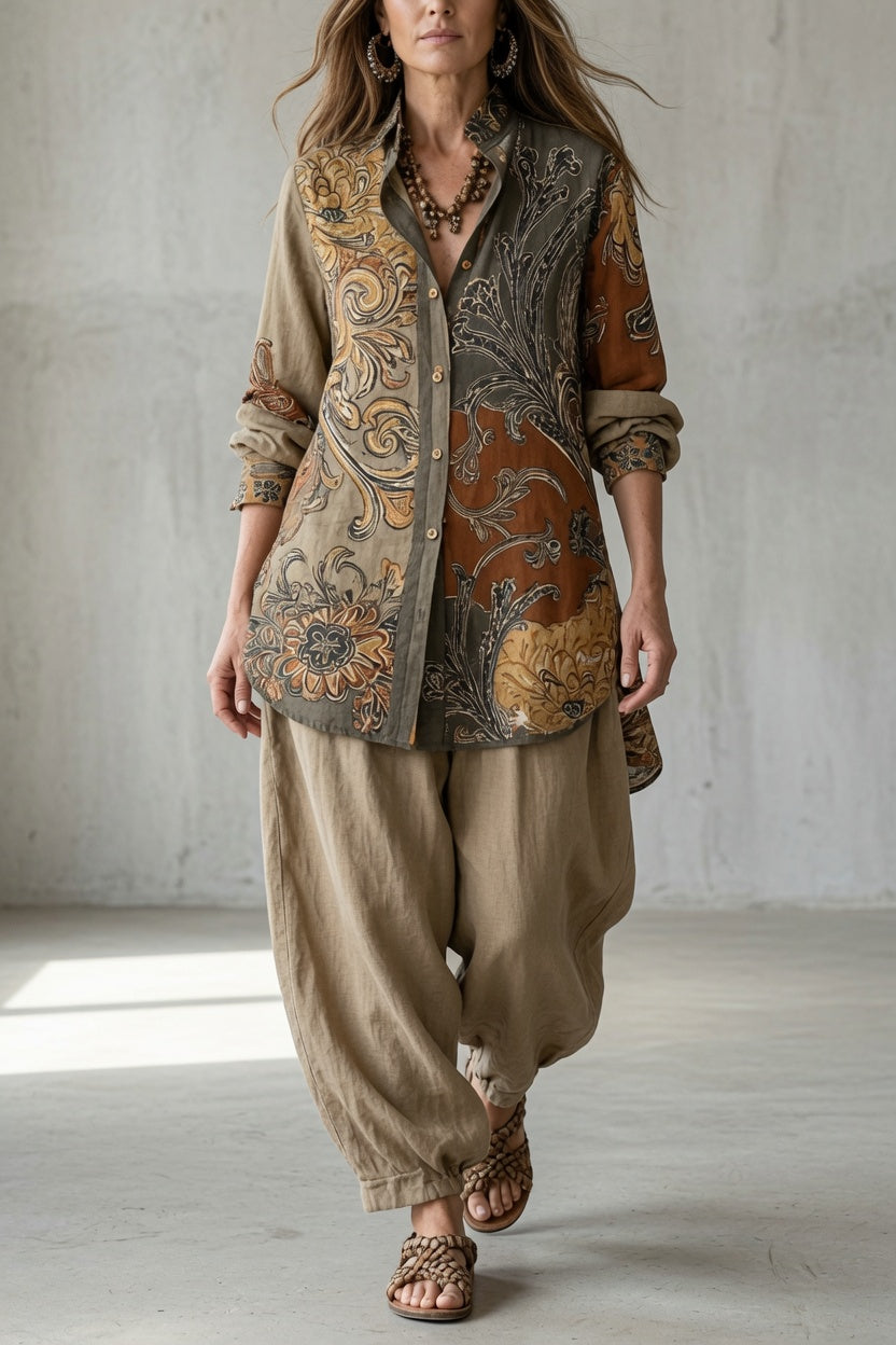 Natalie | Printed Shirt & Trouser Set