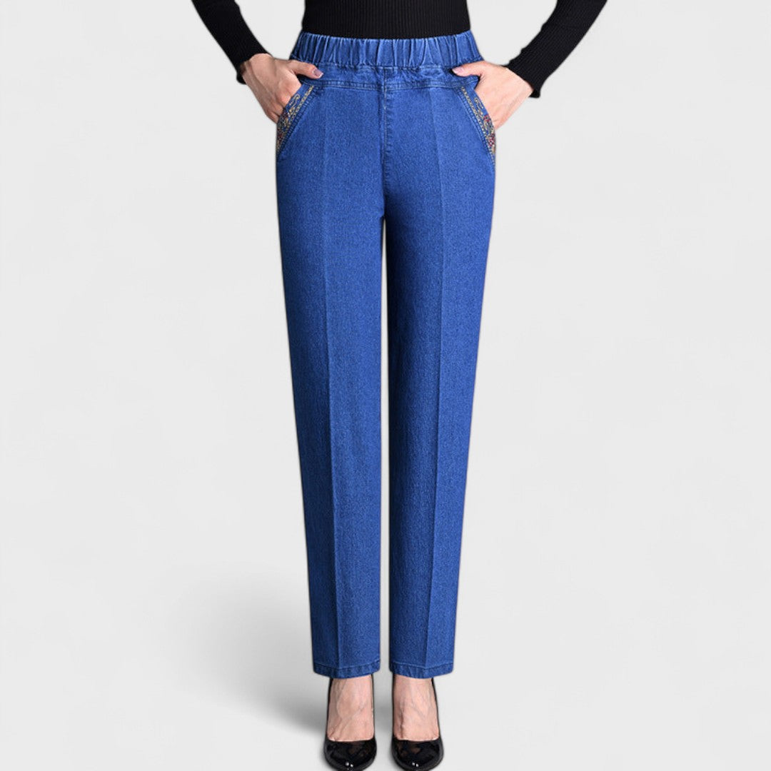 Nerisa | Jeans with Side Pockets and Elastic Waist
