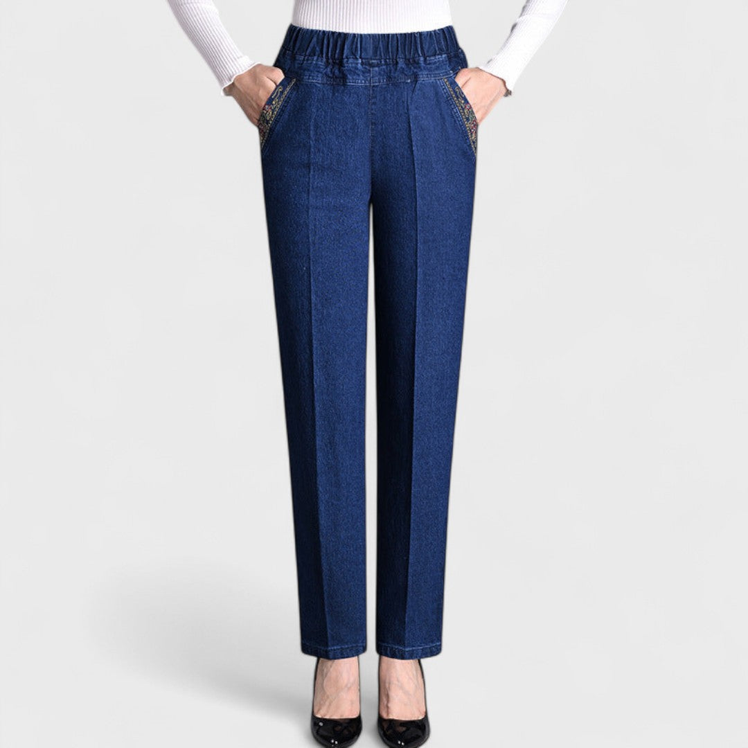 Nerisa | Jeans with Side Pockets and Elastic Waist