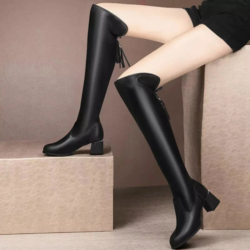 Nikka | Over-the-Knee Warm Stretch Boots