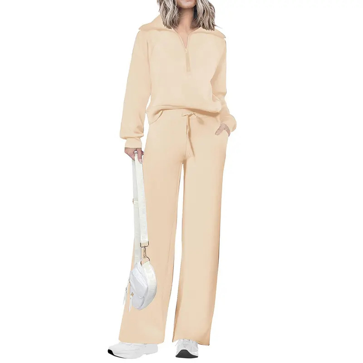 NITA | Casual Matching Sweatshirt and Wide Leg Pants Set