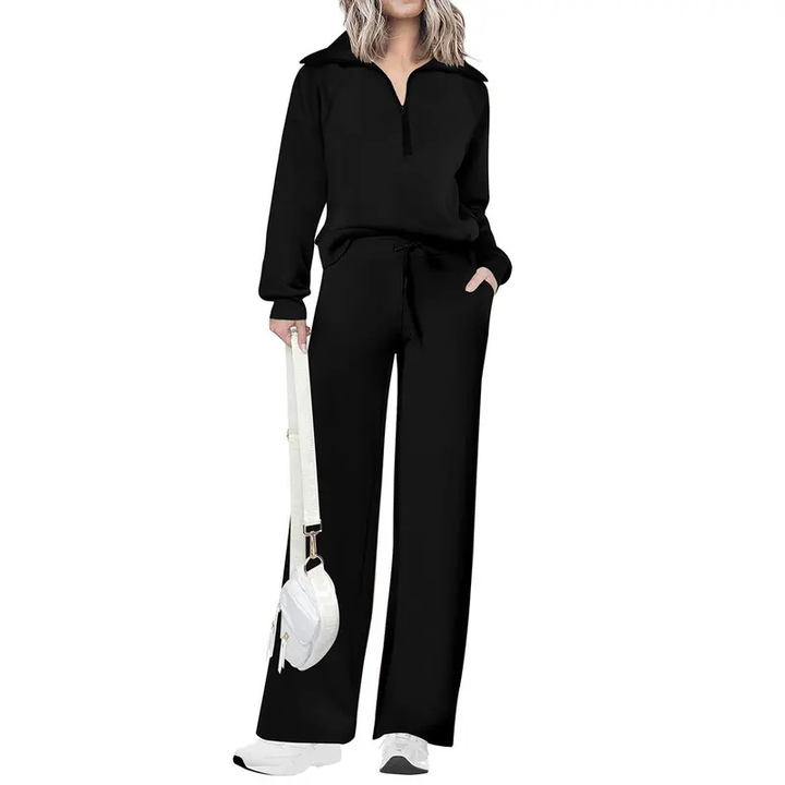 NITA | Casual Matching Sweatshirt and Wide Leg Pants Set
