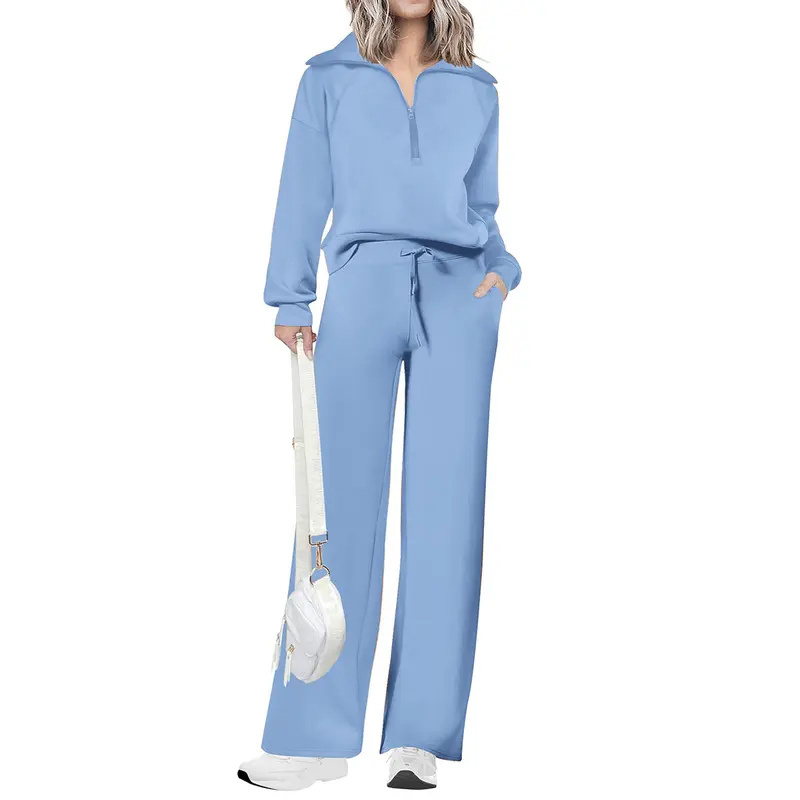 NITA | Casual Matching Sweatshirt and Wide Leg Pants Set