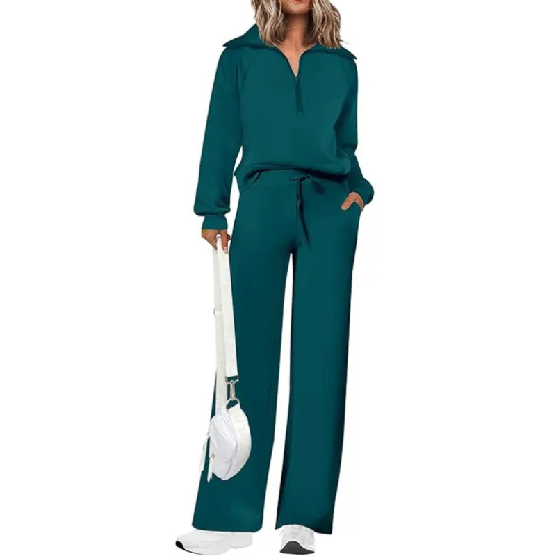 NITA | Casual Matching Sweatshirt and Wide Leg Pants Set