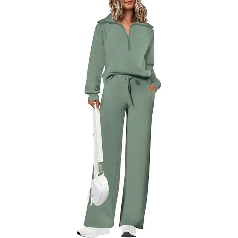 NITA | Casual Matching Sweatshirt and Wide Leg Pants Set