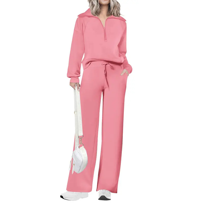 NITA | Casual Matching Sweatshirt and Wide Leg Pants Set