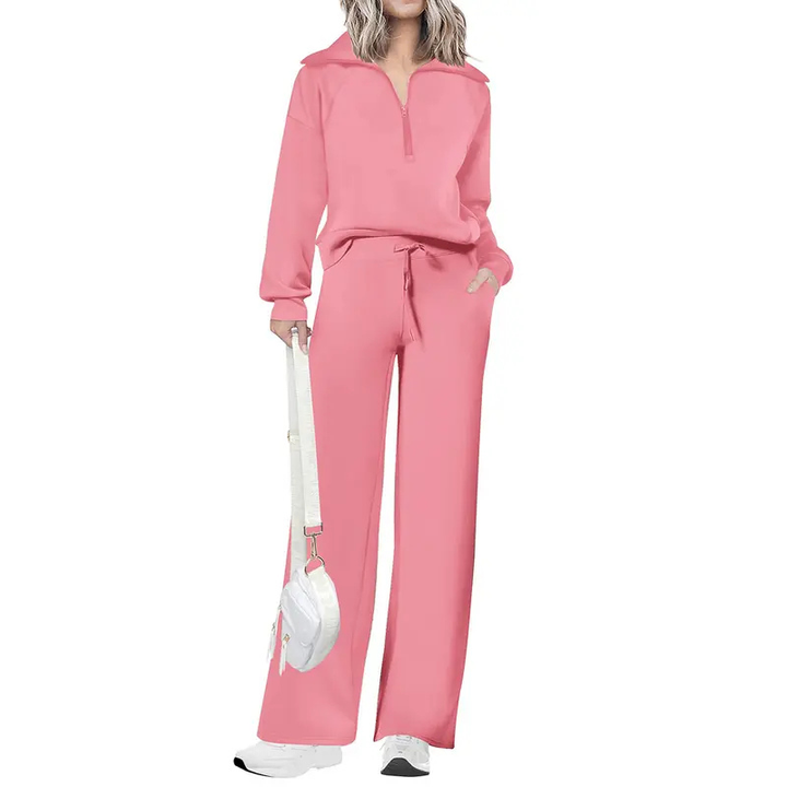 NITA | Casual Matching Sweatshirt and Wide Leg Pants Set