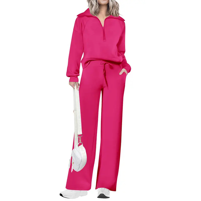 NITA | Casual Matching Sweatshirt and Wide Leg Pants Set