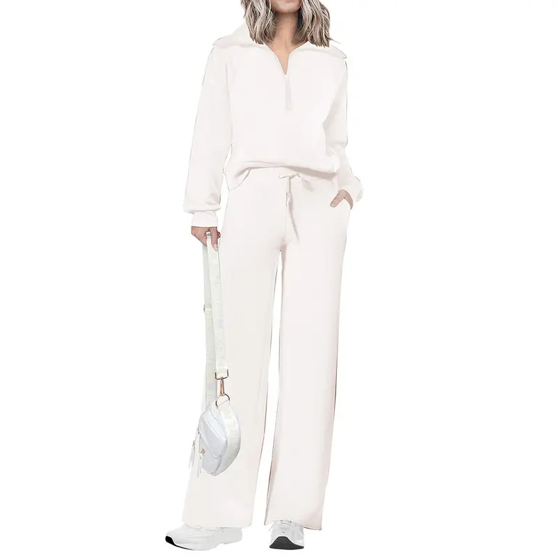 NITA | Casual Matching Sweatshirt and Wide Leg Pants Set