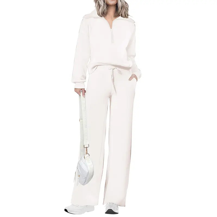 NITA | Casual Matching Sweatshirt and Wide Leg Pants Set