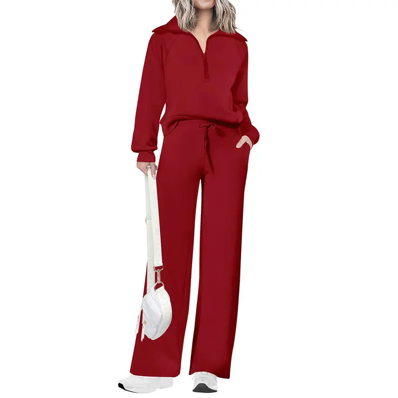 NITA | Casual Matching Sweatshirt and Wide Leg Pants Set
