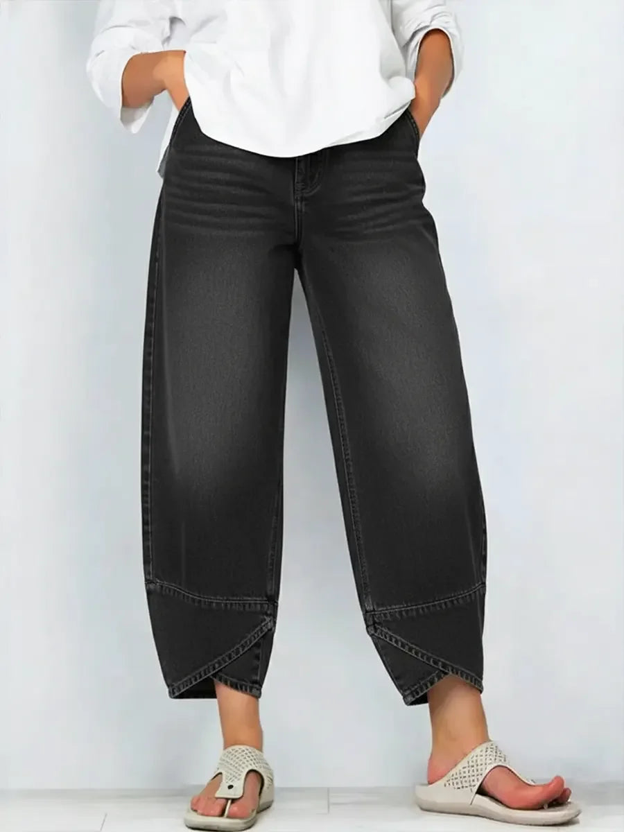 Ophelia | Cross Print Cotton Jeans