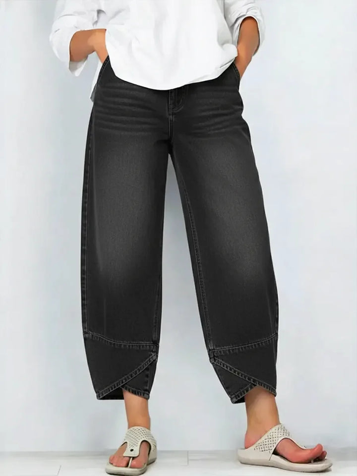 Ophelia | Cross Print Cotton Jeans