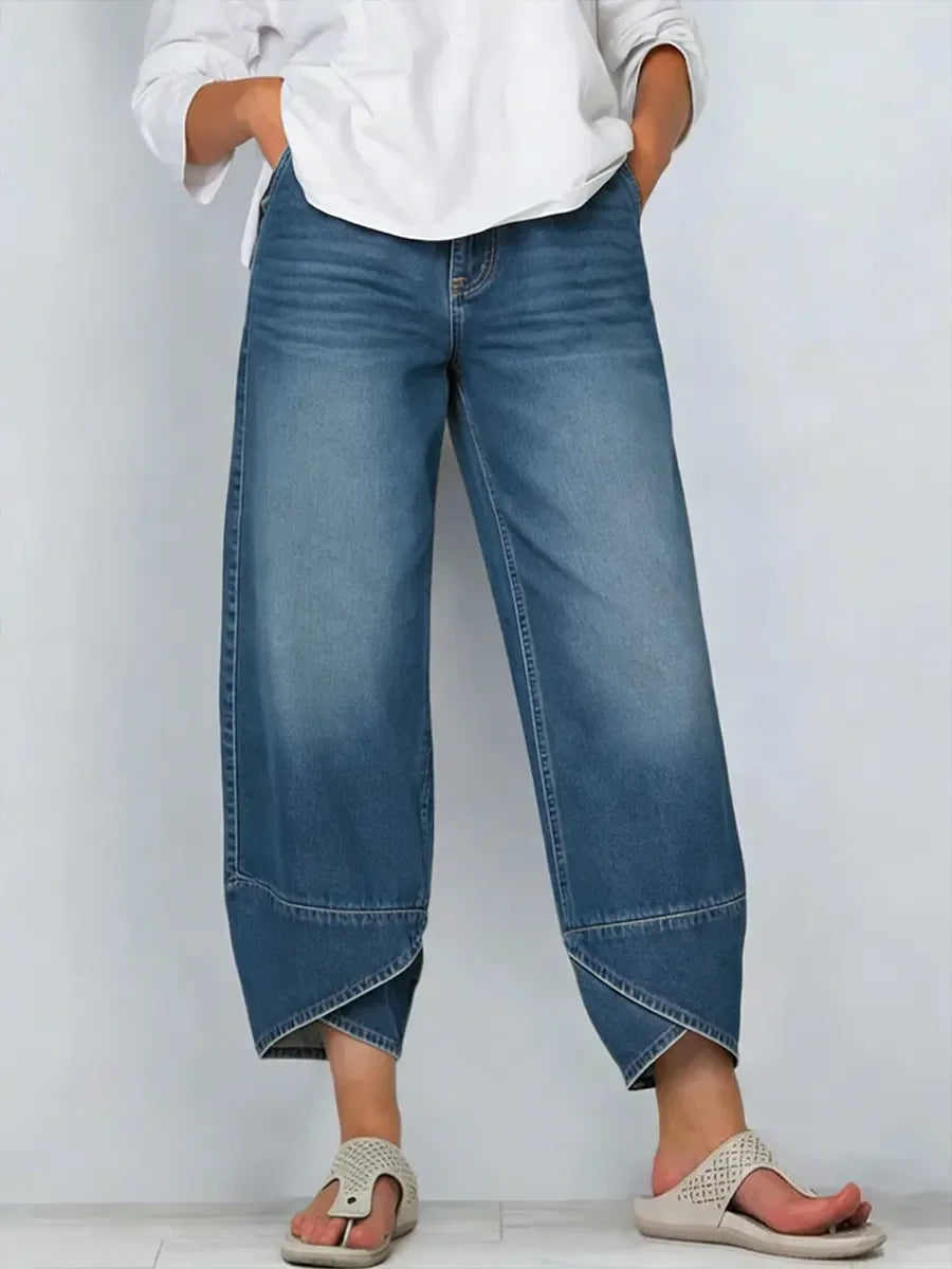 Ophelia | Cross Print Cotton Jeans