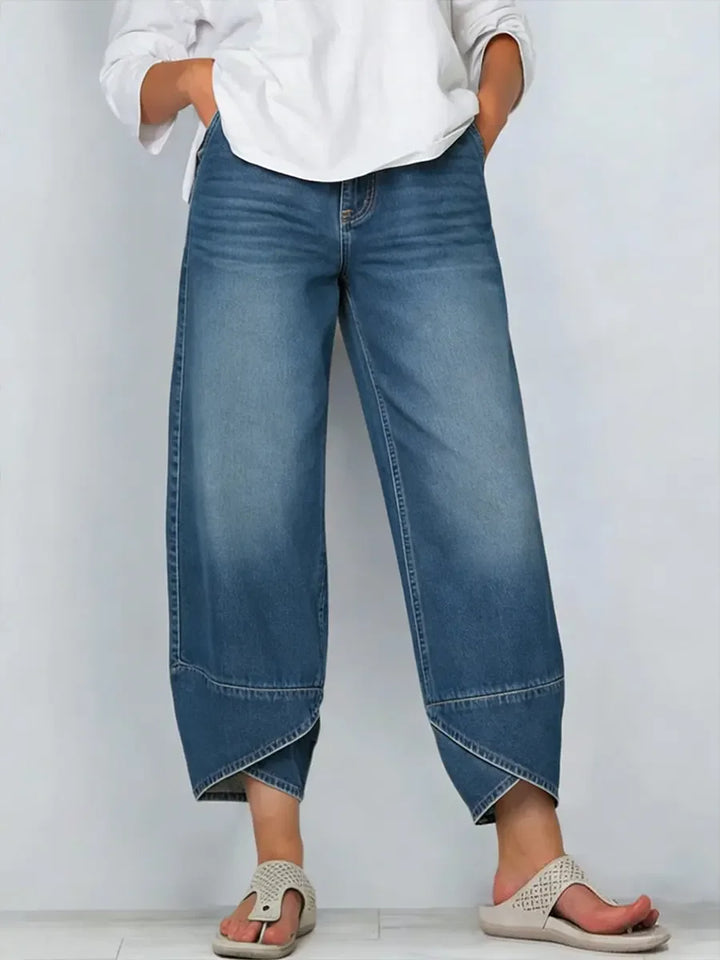 Ophelia | Cross Print Cotton Jeans