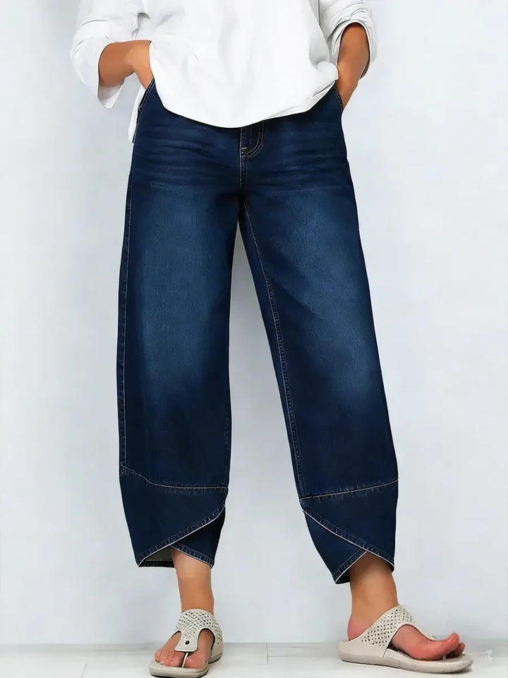 Ophelia | Cross Print Cotton Jeans