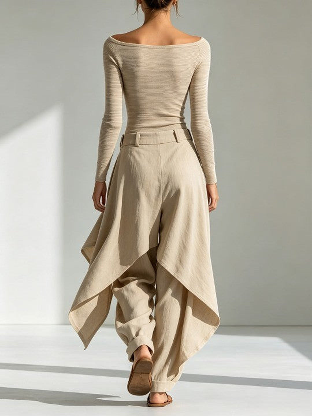 Orsola | Boat-Neck Top & Layered Pants Set