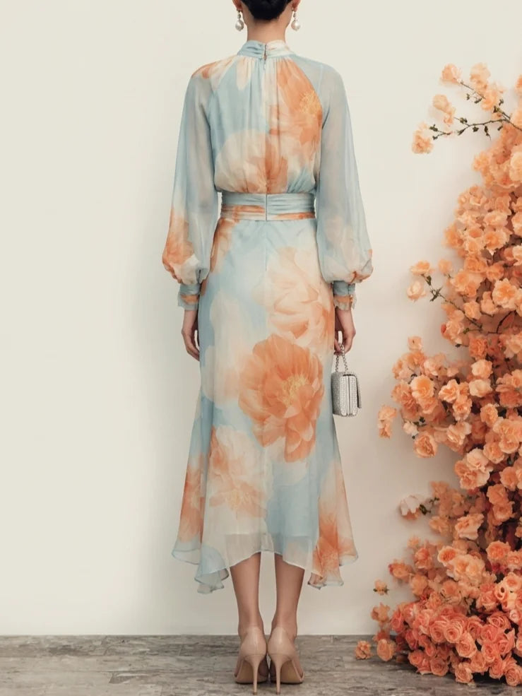 Ottavia | Turtleneck Top & Floral Skirt Set