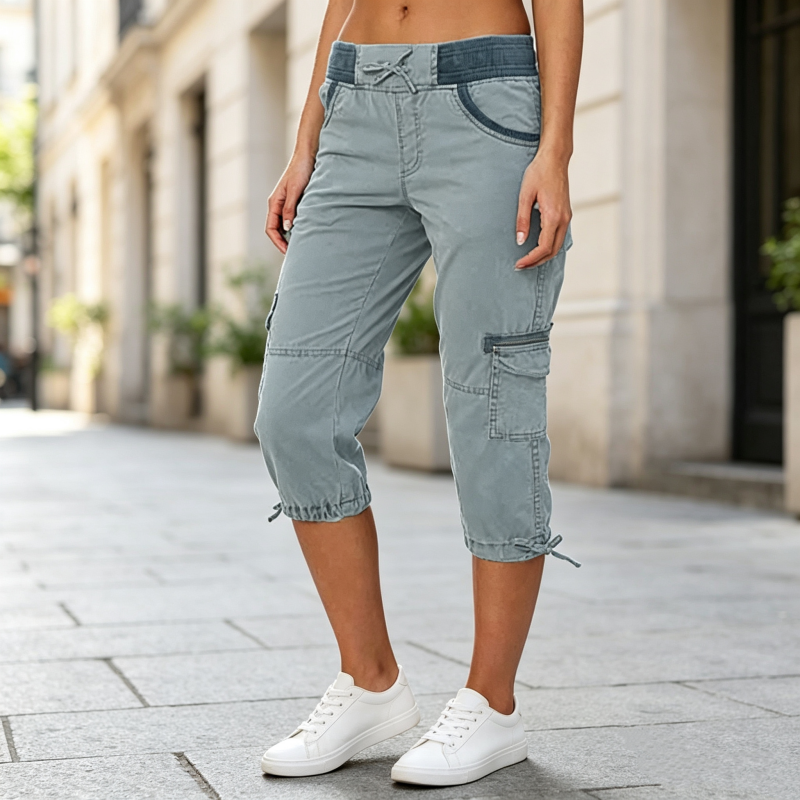 Piper | High-Waisted Cargo Capri Trousers