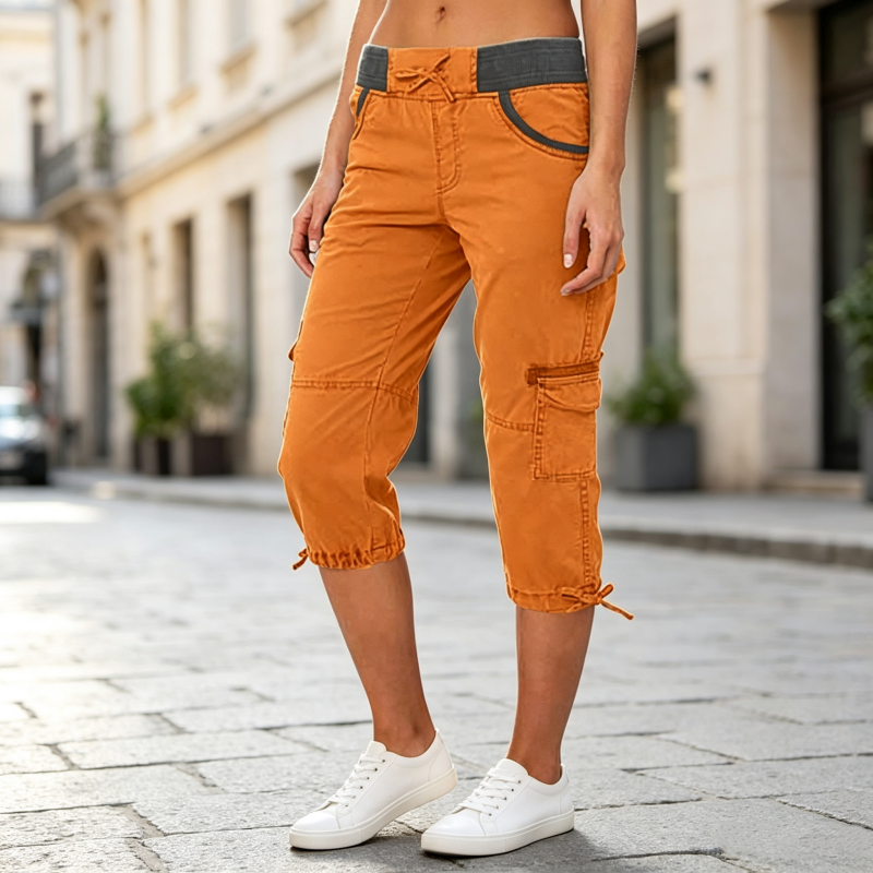 Piper | High-Waisted Cargo Capri Trousers