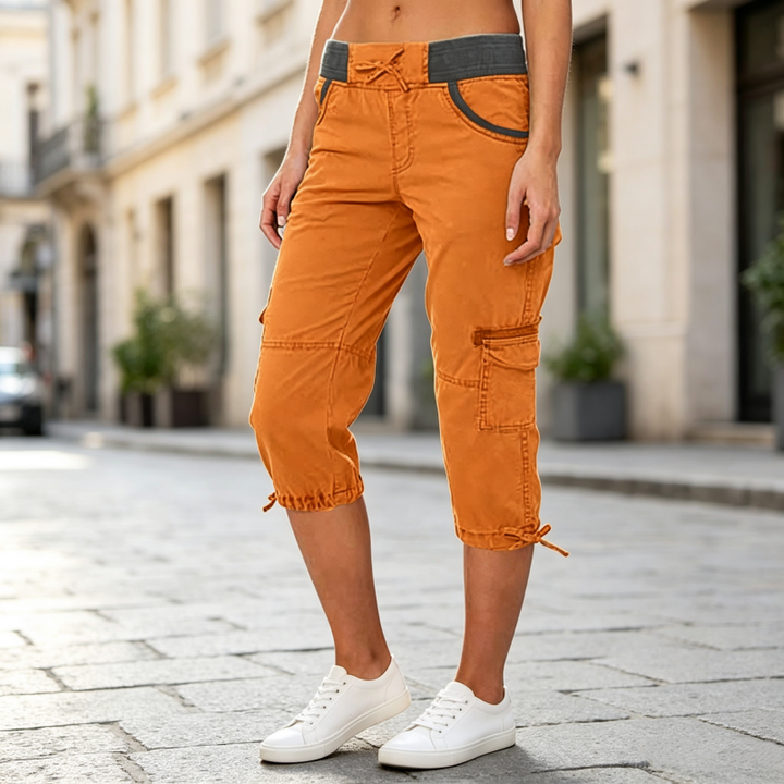 Piper | High-Waisted Cargo Capri Trousers
