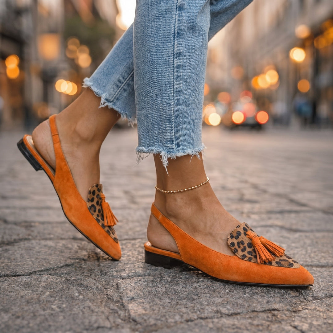 Pola | Suede-Look Sandals with Tassel Straps