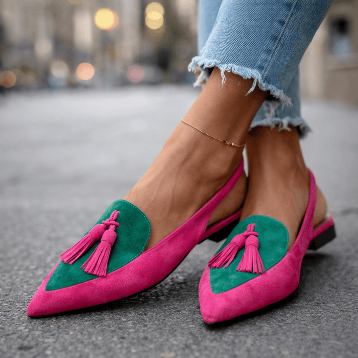Pola | Suede-Look Sandals with Tassel Straps