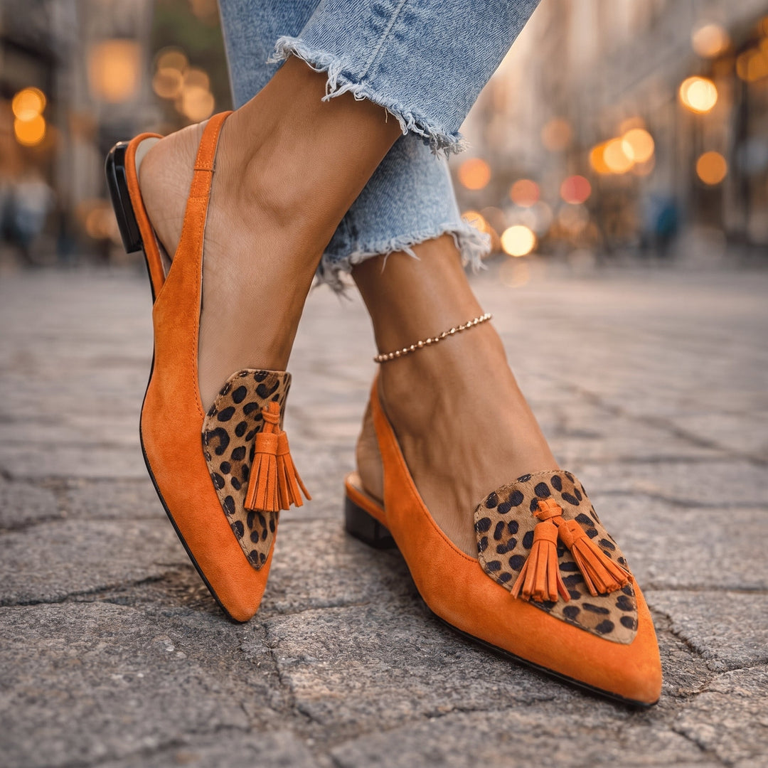 Pola | Suede-Look Sandals with Tassel Straps