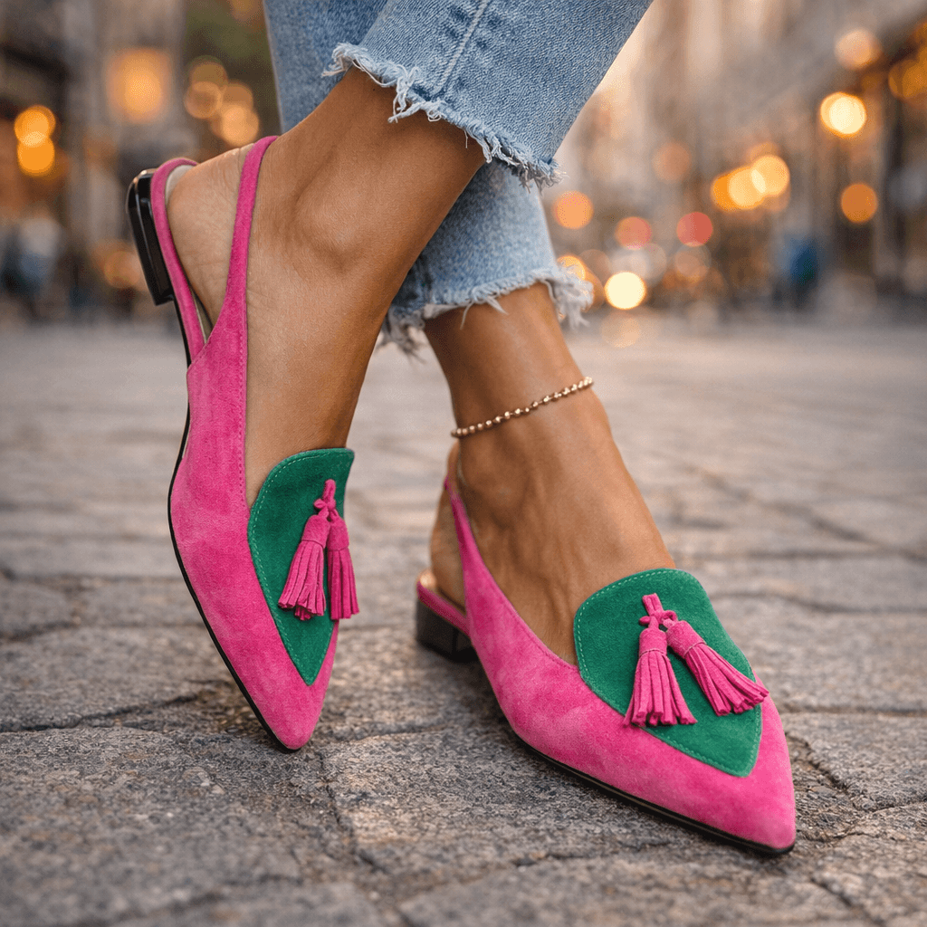 Pola | Suede-Look Sandals with Tassel Straps