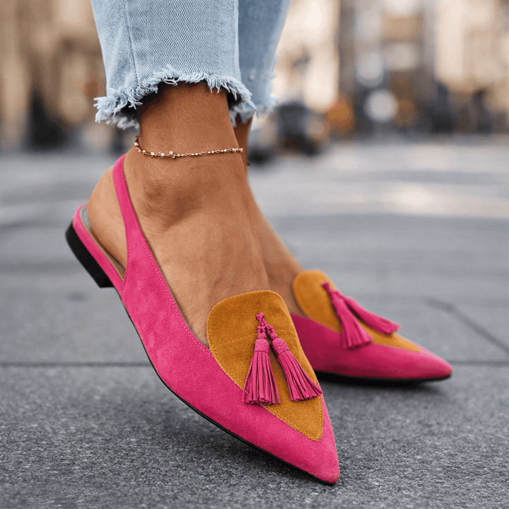 Pola | Suede-Look Sandals with Tassel Straps